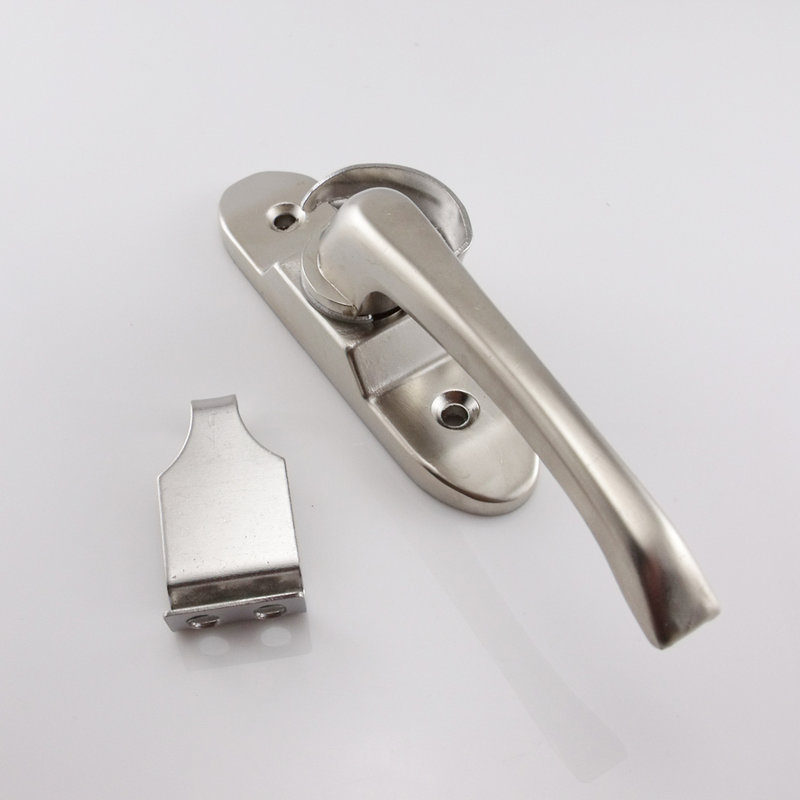 月牙锁 铝合金门窗月牙锁 塑钢门窗月牙锁 锁扣 豪华加长款沙银色