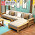 曲尚 现代中式实木沙发  L型客厅沙发家具组合套装 908(榉木+咖啡 三人位)第4张高清大图