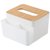 简约客厅抽纸盒家用厕纸盒北欧桌面纸巾收纳盒创意木盖车用纸巾盒(米黄色 默认版本)第2张高清大图