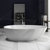 人造石浴缸 小户型家用舒适一体式浴缸薄边独立式 卫生间浴缸 酒店民宿椭圆型浴缸(GM-8004-1700【白色】)第3张高清大图