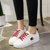 2017夏季新款韩版镂空时尚平底小白鞋学生运动女鞋系带休闲鞋(绿色 40)第4张高清大图
