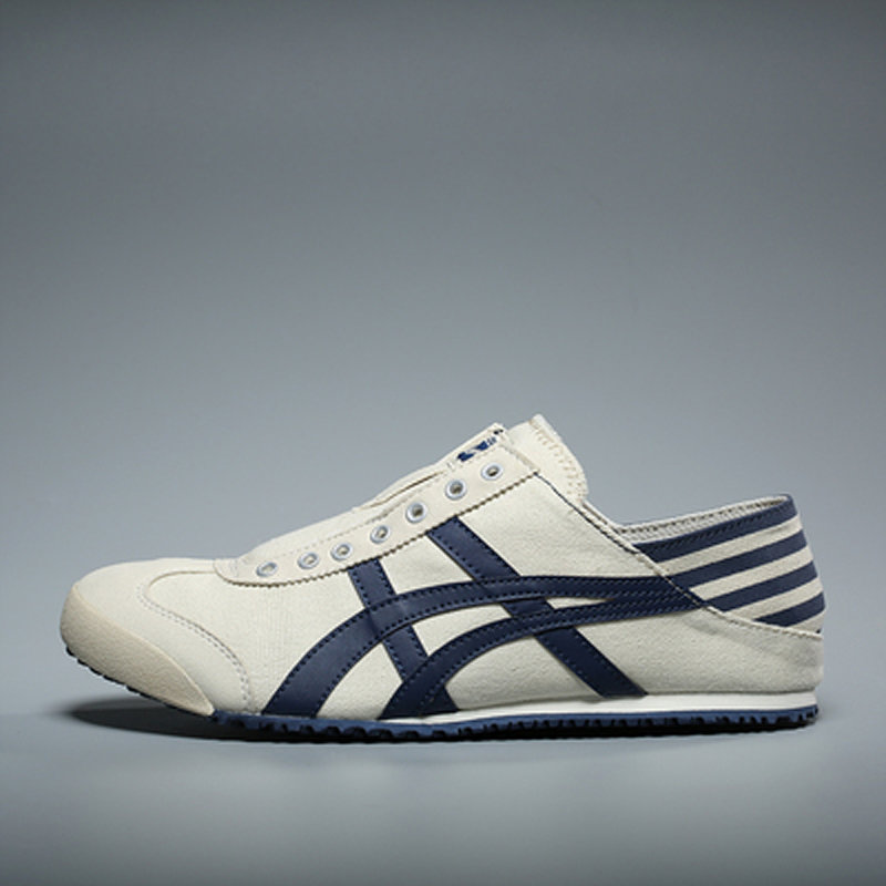 asics男鞋onitsukatiger鬼冢虎女鞋一脚蹬懒人休闲鞋帆布运动小白鞋