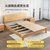 华南家具 全实木床现代简约1.8米单双人床纯白色公主床1.5米木质床架(原木色 1.8*2.0M-床＋床垫＋1柜)第3张高清大图
