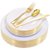 一次性勺子金色白色长柄勺咖啡色西餐勺塑料镀金圆头勺冰淇淋勺(10寸平面盘26CM 6个 默认版本)第9张高清大图