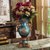 欧式美式复古树脂花瓶花插宫廷客厅装饰摆件结婚礼物创意餐桌花艺(C款花瓶(蓝色拉丝))第3张高清大图