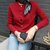 MISS LISA时尚单排扣修身长袖针织衫毛衣开衫外套A15K1031(红色 L)第2张高清大图