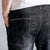 新欧美潮牌洗水丹宁男式牛仔裤修身小直筒裤子K8018(黑灰色 33)第4张高清大图