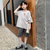织里童装男童夏装套装2021新款中大童潮牌运动两件套儿童短袖套装(灰色 150cm)第4张高清大图