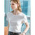 MISS LISA短袖t恤女装圆领棉体恤基础打底衫宽松上衣AL310229(白色 XXL)第2张高清大图
