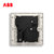 ABB开关插座面板无框轩致系列朝霞金墙壁86型插座面板五孔带开关插座3只装 AF225-PG*3第4张高清大图