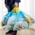 officenoki抽绳垃圾袋家用厨房卫生间加厚手提垃圾袋（一卷15个，一包75个；可装20-30斤垃圾）(4包)第5张高清大图