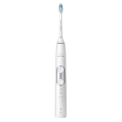 飞利浦（Philips）声波电动牙刷智能充电式净透焕白型牙刷 HX6877/27飞利浦Sonicare声波震动牙刷(3种模式 白色 去除多达6倍的牙菌斑)