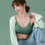 美背文胸衣吊带内衣女适合穿裙子的背心式大胸显小胸罩夏季薄款(琉璃绿 XL 85ABC（适合130-145斤）)第3张高清大图