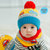 韩国婴儿帽子秋冬6-12个月男女宝宝帽儿童毛线帽围巾保暖套1-2岁(红色)第3张高清大图
