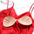 喜芬妮性感吊带胸垫睡衣女夏季薄款丝质吊带长裤两件套装家居服(1705红色 XL)第5张高清大图
