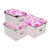 浦晨 整理盒三件套金属边环保PP有盖收纳盒(粉色圆圈PC7010)第5张高清大图
