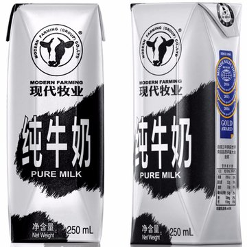 【真快乐自营】现代牧业纯牛奶礼盒装250ml×10包