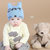 牛奶朋友宝宝胎帽秋冬毛线帽新生儿套头帽皇冠婴儿毛线帽手工编织(粉色（CAT） 均码0-12个月（45-48CM）)第3张高清大图