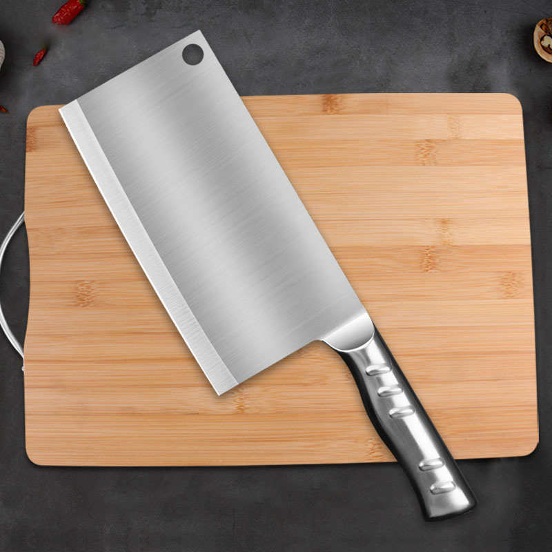 不锈钢厨房剪刀 切片刀 砍骨刀 斩切两用刀 仿大马革士纹理菜刀(锋钢