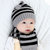 婴儿帽子0秋冬3天小孩条纹毛线帽6-12个月宝宝帽子1-2岁儿童男女(红色)第3张高清大图