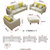 进畅家具 北欧布艺沙发小户型客厅组合整装现代简约三人双人沙发(浅青黑 单人位（乳胶款）)第5张高清大图