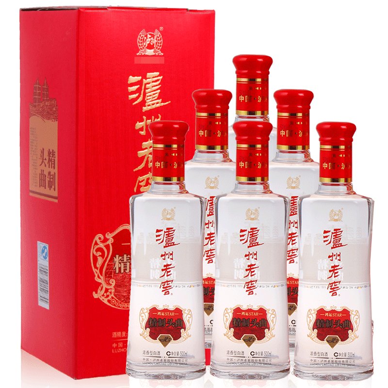 泸州老窖 精制头曲 鸿运star-h3 52度500ml 整箱装 浓香型白酒