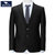 马尼亚袋鼠品质男装 韩版时尚修身免烫工作婚礼西服套装(黑上衣-50)第2张高清大图