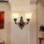 圣菲特 美式田园壁灯现代简约铁艺卧室床头灯欧式客厅创意过道壁灯具 B801-806(B806单头)第4张高清大图