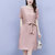 亿梦诗 2021年夏季新款洋气时尚中长款女人味系带收腰显瘦裙子ET1223(粉红色 M)第4张高清大图