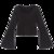 七格格2017春装新款 个性水波袖纯色修身短款长袖V领T恤 女X820(黑色 XL)第5张高清大图