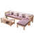 木栎家 实木沙发 中式沙发简约现代组合沙发 布艺沙发组合(角几50*50)第2张高清大图