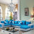 紫茉莉 沙发 布艺沙发 小户型沙发 简约现代客厅三人转角布艺沙发(浅色天蓝 六件套送茶几)第2张高清大图