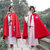 斗篷汉服女加绒加厚冬款古装结婚礼披风外套红色新娘中式披肩(红色 均码)第4张高清大图