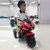 新款儿童电动摩托车可坐人宝宝三轮车男女小孩玩具车电瓶童车(蓝色[双驱双电]早教)第2张高清大图