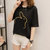 Mistletoe夏装短袖t恤女韩版宽松打底体恤衫2017新款上衣女装(黄色 XL)第3张高清大图