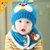 韩国婴儿帽子秋冬季0-3-6-12个月男女宝宝帽子儿童毛线帽围巾保暖套装0-1-2-3岁(黄色)第4张高清大图