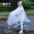 自行车雨衣时尚单人男女透明电动电瓶车骑行学生加厚单车全身雨披kb6(可拆卸双帽檐-磨砂白 XXL)第3张高清大图