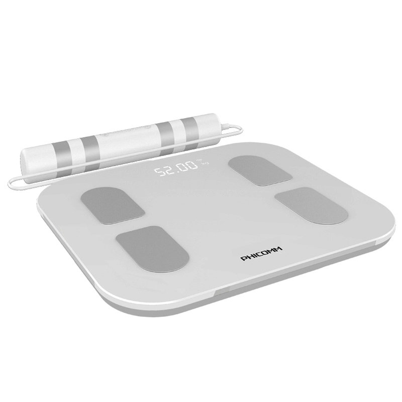 斐讯phicomms7智能体脂秤隐藏式led显示8电极测全身22项身体数据app