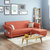 A家家具(沙发床北欧布艺小户型客厅多功能折叠储物沙发两用ADS-034(橙红 三人位)第2张高清大图