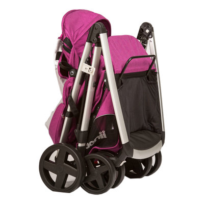 法国 naonii诺尼亚 婴儿手推车 车架 车轮避震 可坐可躺 轻便可折叠(紫色)