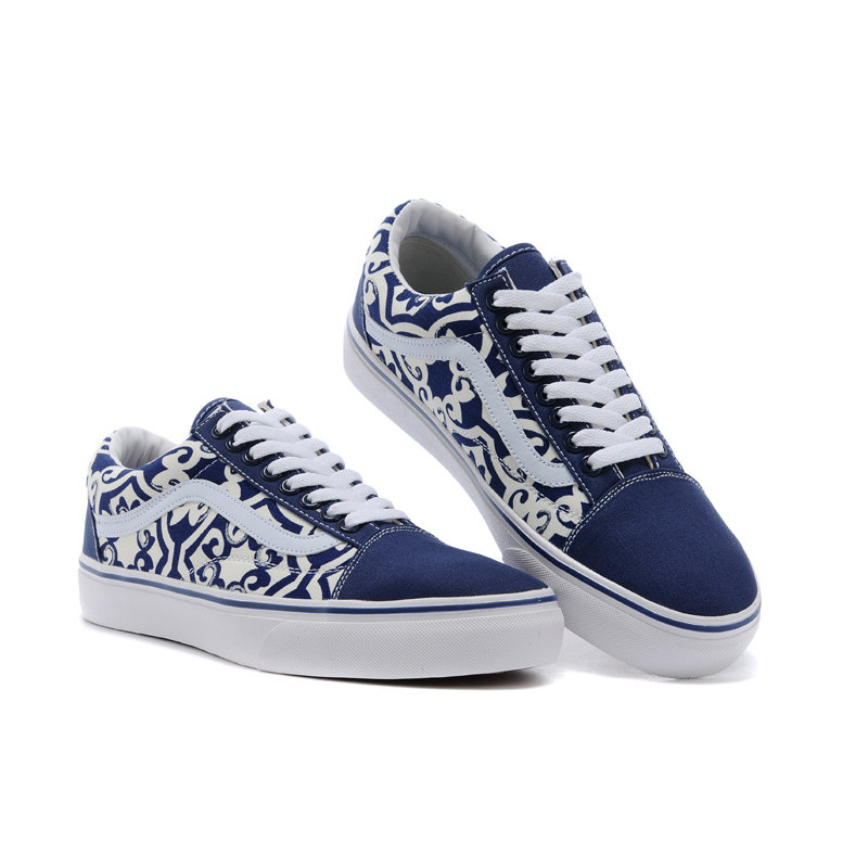 vans新款 青花瓷低帮帆布鞋板鞋 v061 v062 v063(青花瓷蓝 36)
