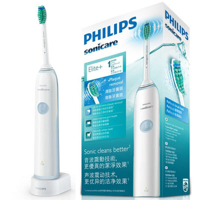 飞利浦（PHILIPS）电动牙刷HX3216成人充电式声波震动牙刷 智能净白【全国联保2年】(湖蓝)