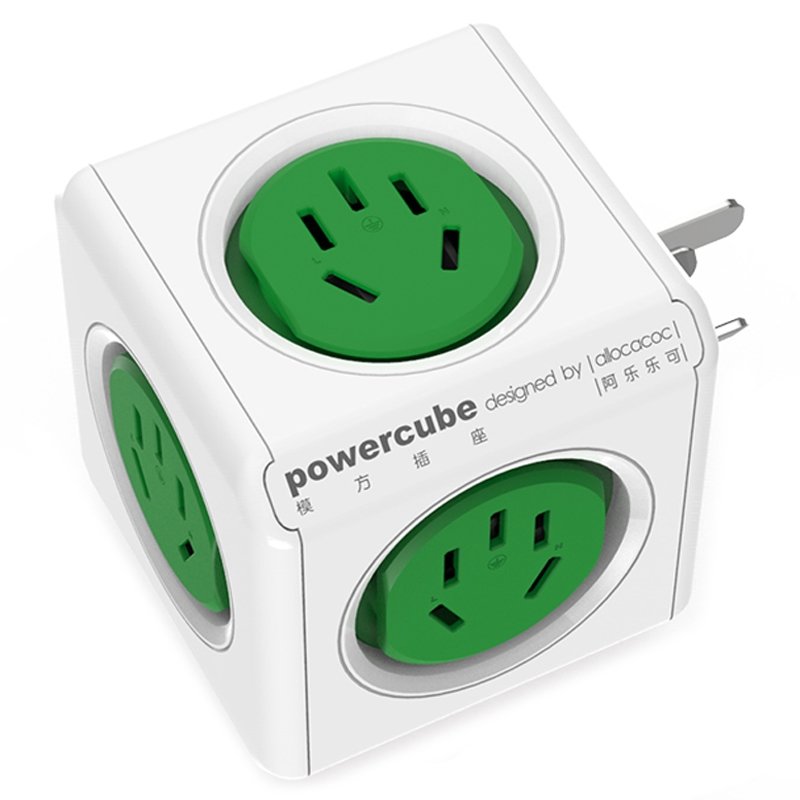 allocacoc阿乐乐可powercube魔方插座5100五孔绿色