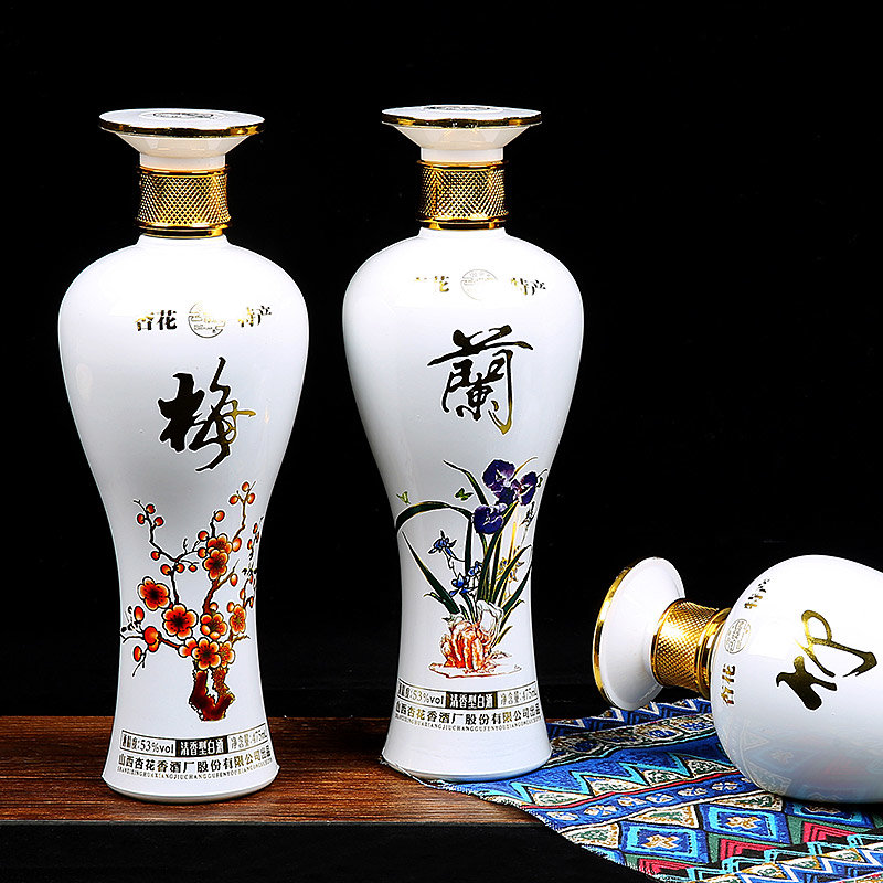 山西杏花村 53度 梅兰竹菊 清香型白酒原浆礼盒 475ml*4瓶(1)
