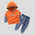 皮皮牛春款新品男童装儿童拼接连帽棉质套装宝宝假两件上衣裤子两件套(120 橘色)第5张高清大图