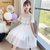 CaldiceKris（中国CK）披肩白色蕾丝连衣裙CK-FS3633(白色 130)第4张高清大图
