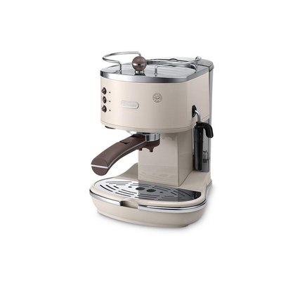 意大利德龙（Delonghi）ECO310泵压式 咖啡机 多士炉 电水壶 不锈钢 复古系列三件套(白色)