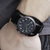 阿玛尼（ARMANI）手表时尚系列男士计时蓝皮革袖扣带腕表石英手表AR1829 AR1830 AR1832(黑色)第4张高清大图