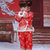 女童唐装儿童冬装加厚棉衣女宝宝唐装新年婴幼儿周岁生日礼服套装(XXL码 红色)第4张高清大图
