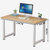 钢木电脑桌台式家用简易书桌现代简约办公桌笔记本桌子(黑胡桃+白架)第4张高清大图